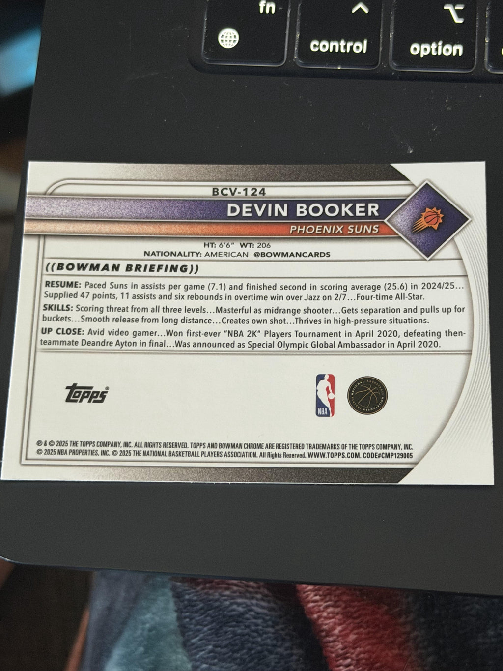 2025-26 Bowman #BCV-124 Devin Booker Chrome